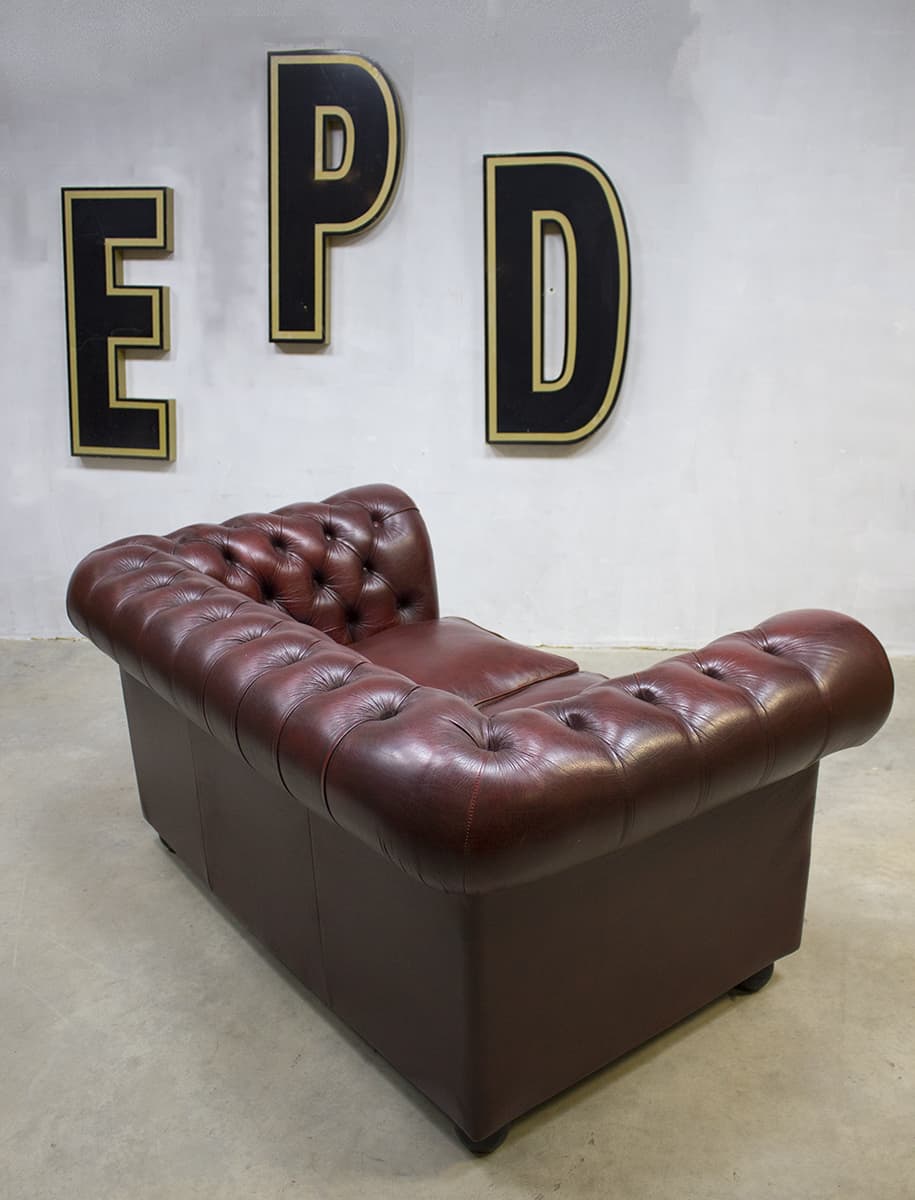 rood leren bank chesterfield leather