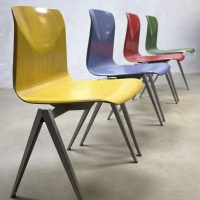 vintage industrial midcentury dutch design sixties chairs Galvanitas S22 stoelen