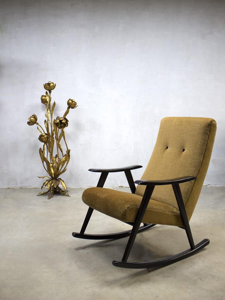 midcentury modern rocking chair vintage schommelstoel Webe Louis van Teeffelen