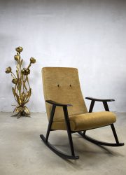 Vintage midcentury design schommelstoel Webe Louis van Teeffelen rocking chair