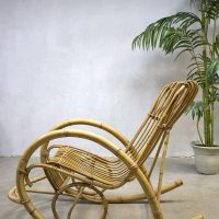 vintage rattan bamboo rocking chair Rohe Noordwolde