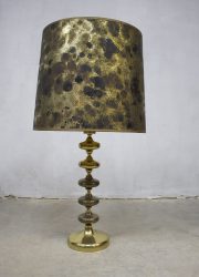Vintage tafellamp goud koperen lamp