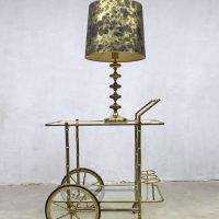 Vintage koperen lamp Hollywood regency stijl, midcentury vintage brass table lamp