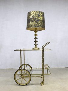 Vintage koperen lamp Hollywood regency stijl, midcentury vintage brass table lamp
