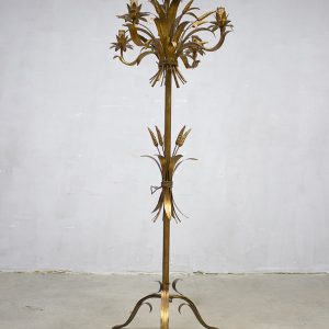 Vintage gouden koren lamp Hollywood regency stijl vintage wheat floor lamp