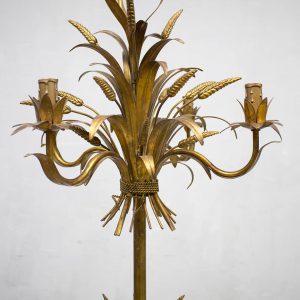 Hollywood regency stijl Vintage wheat floor lamp gouden koren lamp vintage