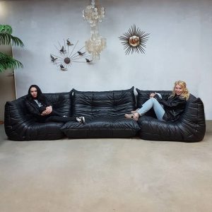 Midcentury vintage design leren lounge bank sofa Togo Ligne Roset