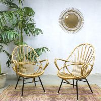 vintage rattan lounge chair chairs bamboo Rohe Noordwolde