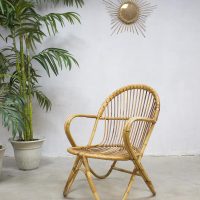 Rohe vintage rotan lounge stoel, vintage rattan chair