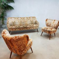 vintage velvet paisley cocktail seating group