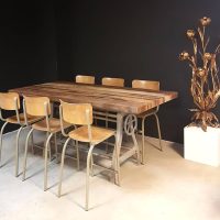 vintage eetkamertafel industrieel, Industrial dinnertable vintage design loft