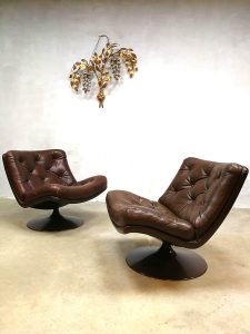 Artifort stoel fauteuil F978 G. Harcourt vintage swivel chair