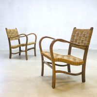 vintage rope chair Bas van der Pelt lounge armchair rotan stoel