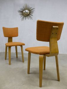 midcentury vintage design Cor Alons dinner chair eetkamerstoel plywood
