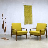 Midcentury Danish design lounge chairs, vintage Deense lounge fauteuils