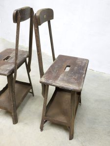 vintage krukken industrieel, vintage barstool stool industrial