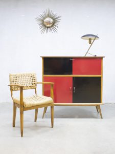 Vintage wandkast 'minimalism' cubism midcentury design cabinet dressoir