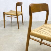 Deense vintage design eetkamer stoelen chairs chair stoel Niels O Moller