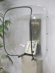 Vintage telefooncel jaren 70 space age stijl