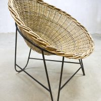 mid century vintage design rattan rotan chair