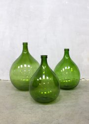 Vintage Demijohn wine bottles Dame Jeanne groene gistfles