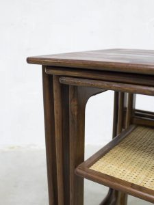 mid century Danish minimalism Scandinavian design Johannes Andersen Illum Wikkelso CFC mimiset nesting tables bijzettafels