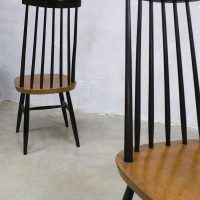 Pastoe vintage dinner chair spijlen stoel Tapiovaara retro two tone spindle back chair