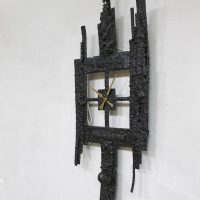 iron brutalist clock vintage mid century design klok