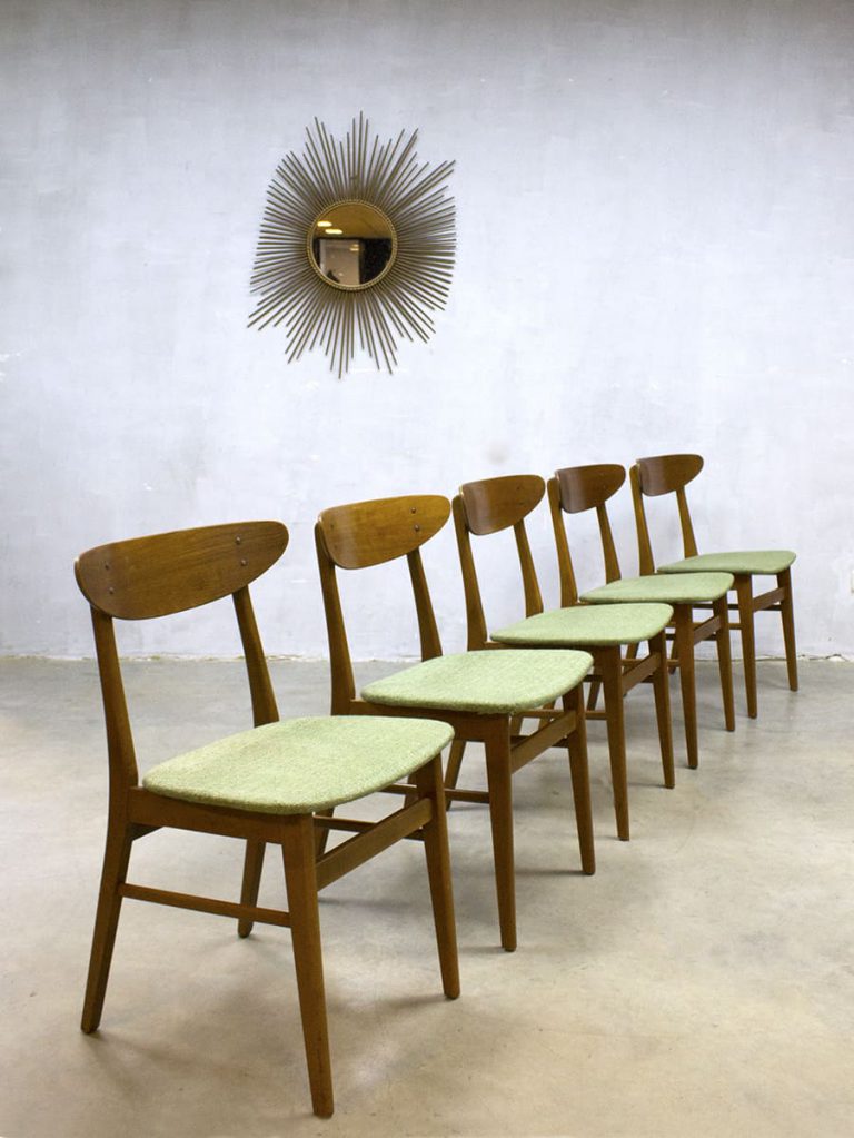 Deense eetkamerstoelen Danish design vintage dinner chairs Farstrup Møbler
