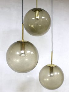 mid century modern pendant hanglamp bollamp Glashutte Limburg vintage design