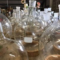 Vintage Industrial laboratory stands vases glass