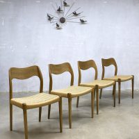 Vintage Deens design Niels O. Møller dinner chairs eetkamerstoelen no.71