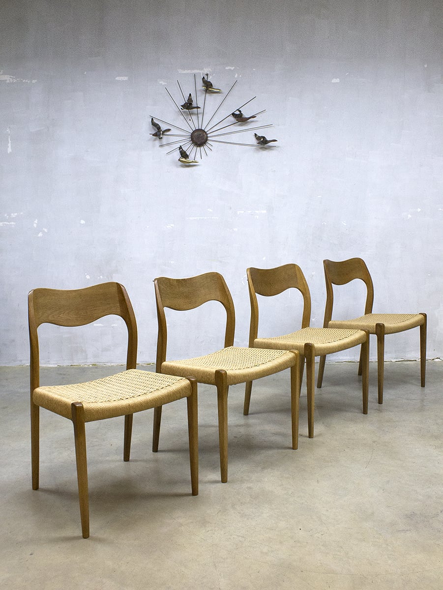 Dierentuin s nachts Syndicaat verzoek Vintage Deens design Niels O. Møller dinner chairs eetkamerstoelen no.71 |  Bestwelhip