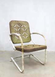 Vintage metal lawn chair patio outdoor schommelstoel American