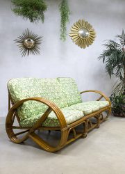 Vintage rotan bamboe bank rattan bamboo sofa Paul Frankl style