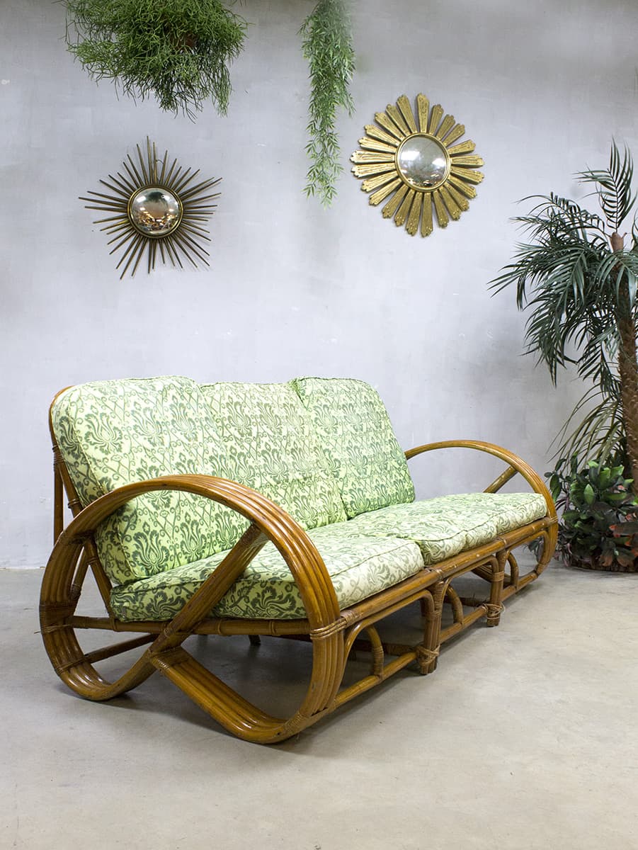 Catastrofaal Reflectie Botsing Vintage rotan bamboe rattan bamboo lounge set Paul Frankl style | Bestwelhip