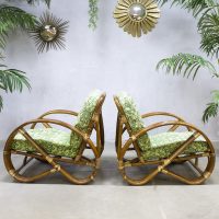 Vintage rotan bamboe rattan bamboo lounge set Paul Frankl style