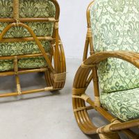 Vintage rattan bamboo lounge chairs Paul Frankl