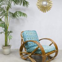 vintage rotan bamboe stoel fauteuil Rohe Noordwolde Paul Frankl stijl