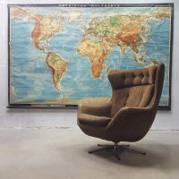 Vintage landkaart wereldkaart worldmap earth globe