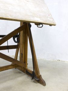 tekentafel bureau vintage design drawing table wood