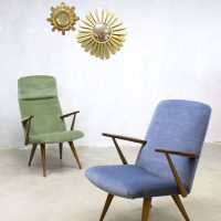 Vintage design velvet arm chairs Akerblom lounge fauteuils Zweden