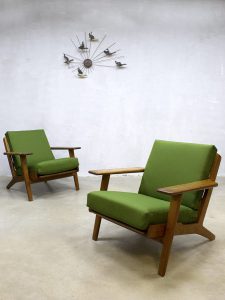 vintage lounge set bank fauteuil Hans Wegner plank chair Scandinavian design