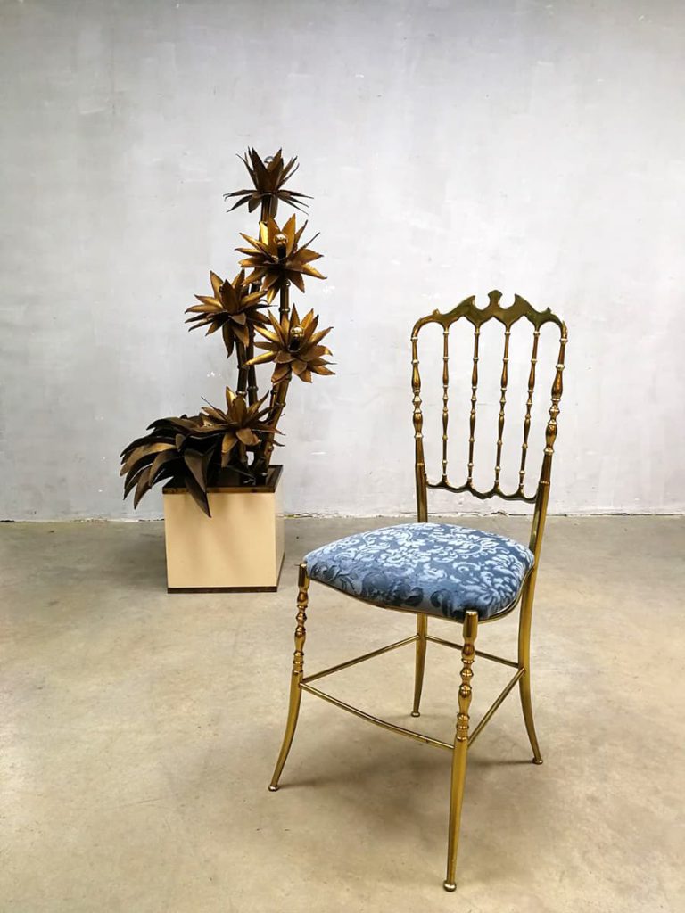 Vintage brass chair Italian Chiavari mid century design stoel