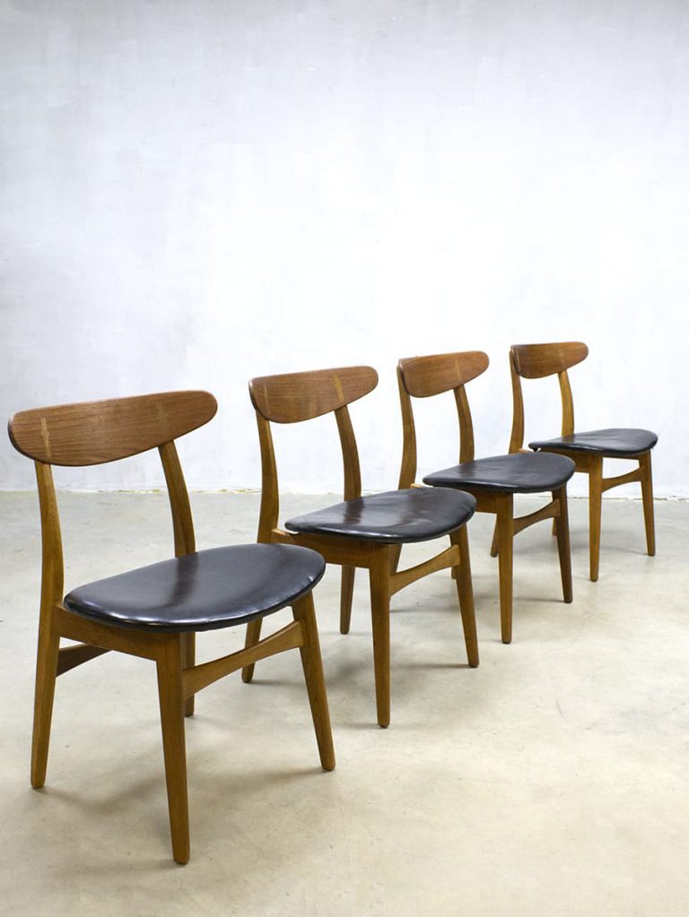 Vintage design dinner chairs eetkamer stoelen Hans Wegner CH30