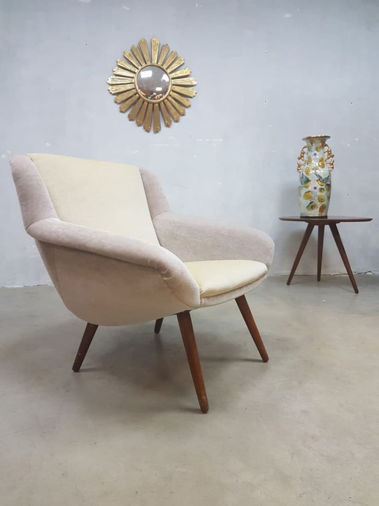 Deense vintage lounge fauteuil, vintage design easy chair armchair Danish