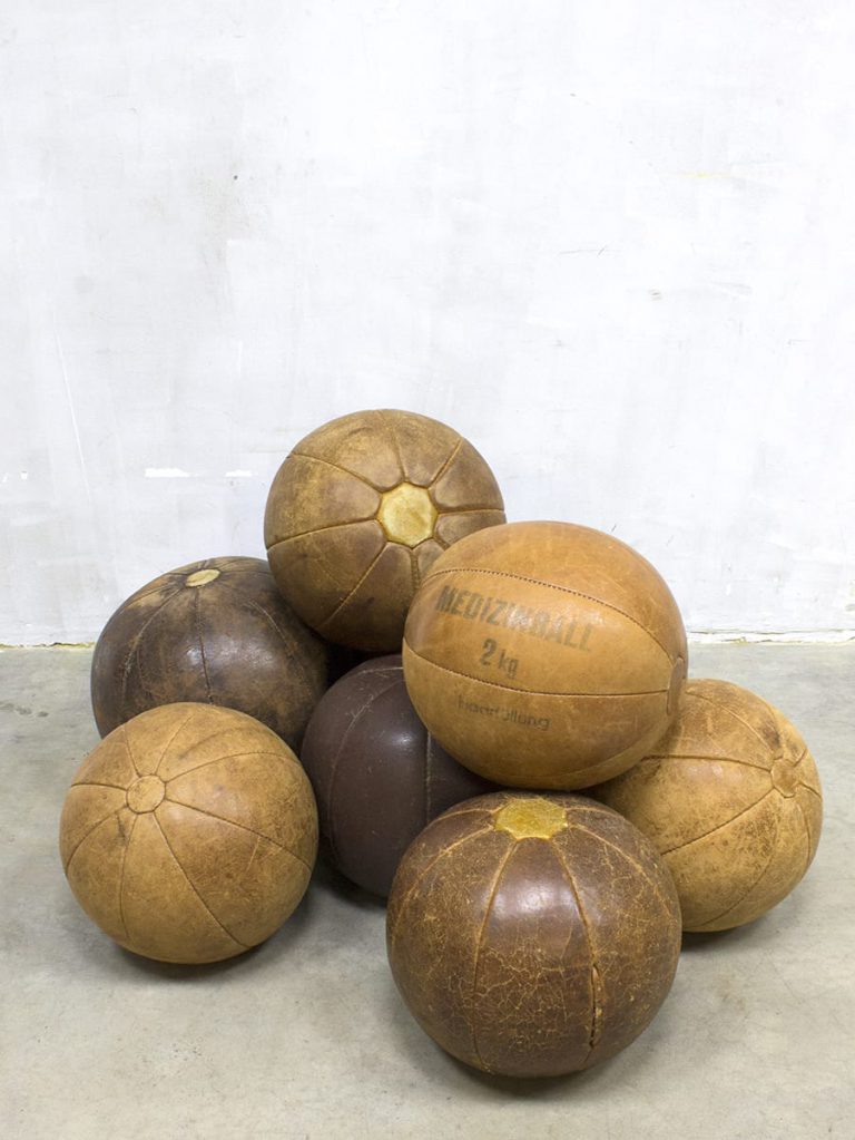 Vintage leren medicijn bal ballen, vintage leather medicine balls