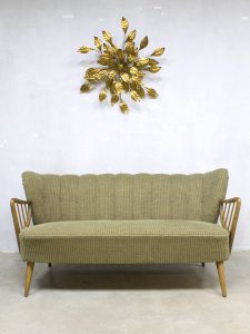 Midcentury fifties design vintage cocktail bank sofa corduroy