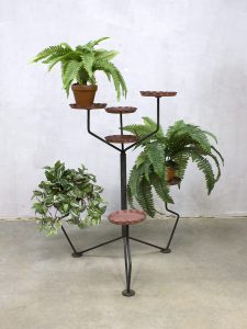 Vintage plant stand industrial flower table plantentafel industrieel