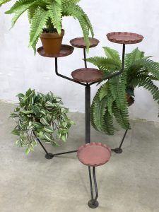 vintage plant stand flower table industrial used look planten tafel